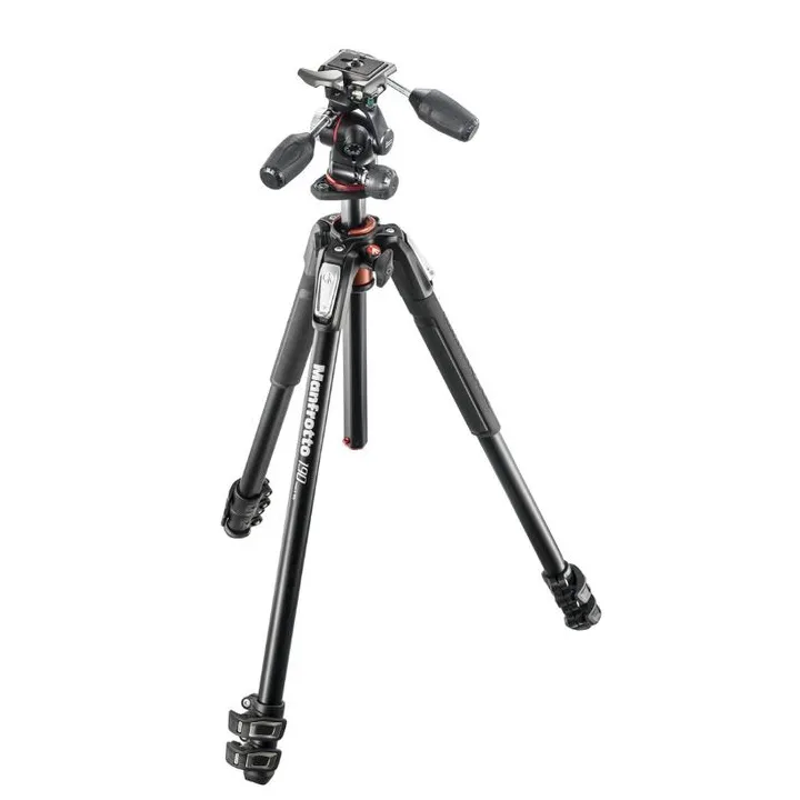Manfrotto 190 Aluminium 3-Section Tripod Kit with 3-Way Head