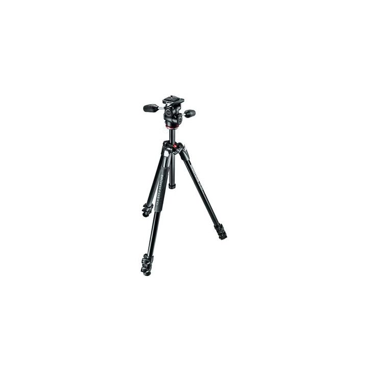 Manfrotto 290 Xtra Aluminium 3-Section Tripod with 3-Way Head Kit