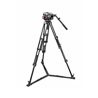 Manfrotto 509HD Fluid Video Head with 545GB Aluminium Ground Twin Tripod Kit