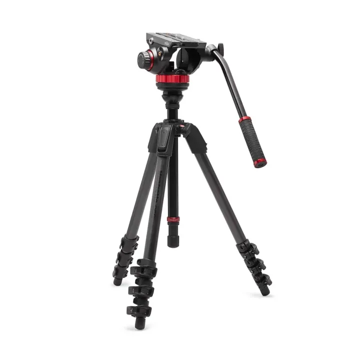 Manfrotto 055 Carbon Fibre 4-Section Tripod with 502 Video Head