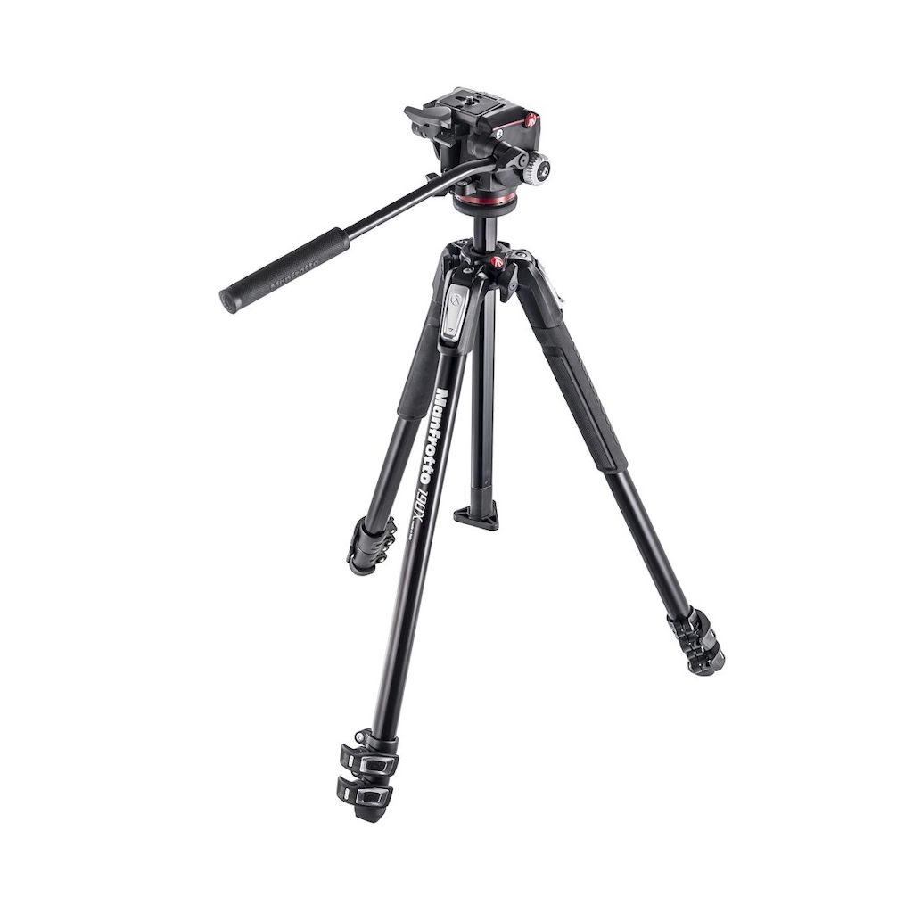 Manfrotto 190X Aluminium 3-Section Tripod Kit with Fluid Head