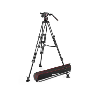 Manfrotto Nitrotech 608 Fluid Video Head and Aluminium Twin Middle Spreader Tripod
