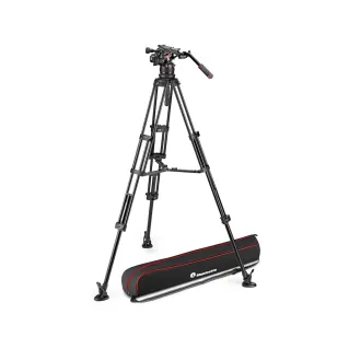 Manfrotto Nitrotech 612 Fluid Video Head and Aluminium Twin Leg Tripod with Mid Spreader