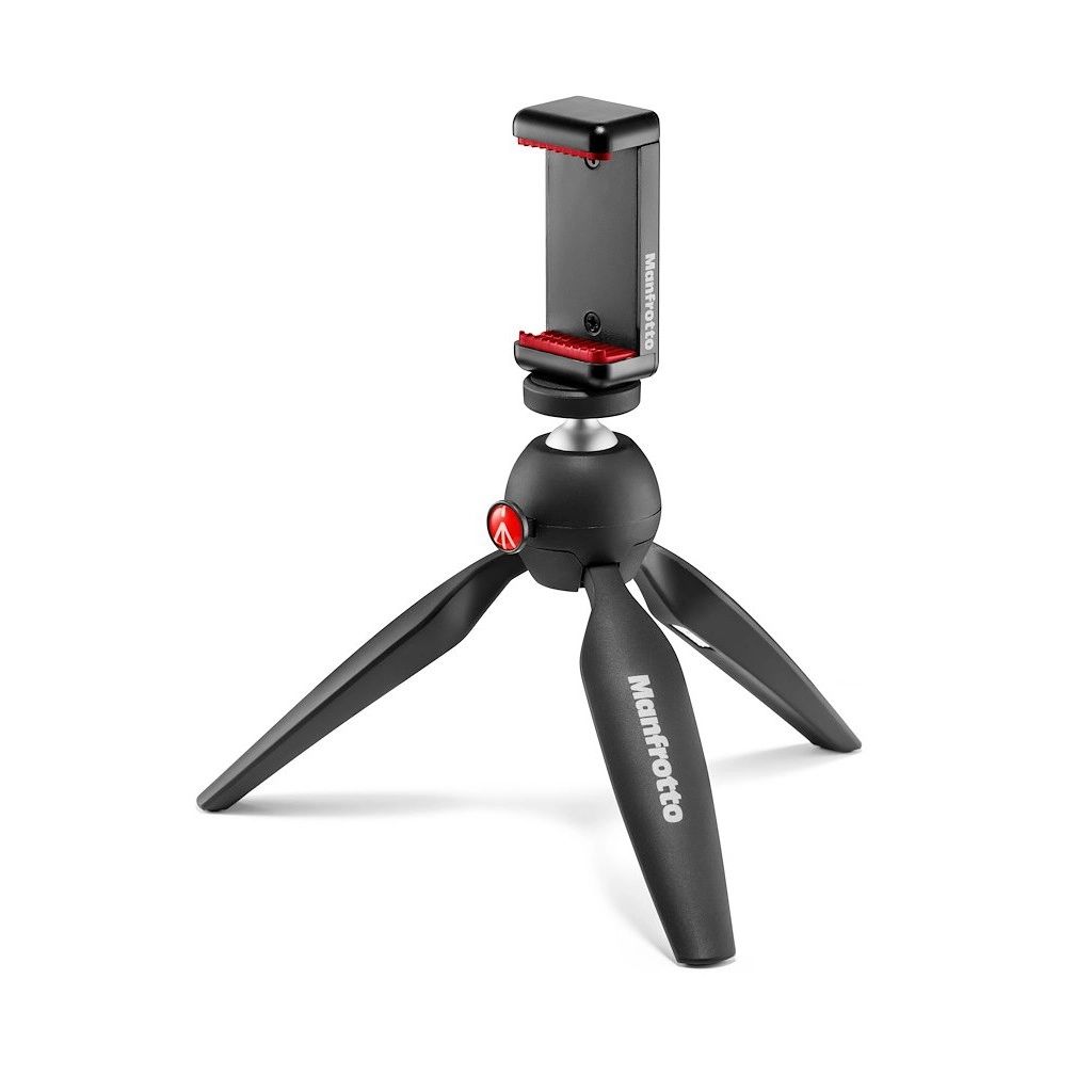 Manfrotto PIXI Mini Tripod with Universal Smartphone Clamp, Black