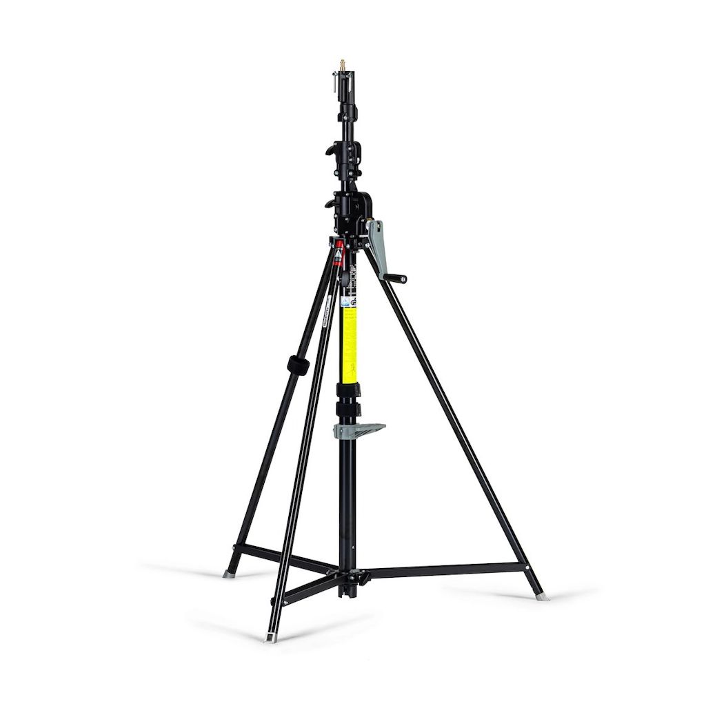 Manfrotto Wind Up 3 Section Lighting Stand - Black Zinc Steel