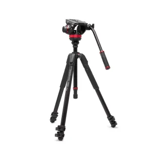 Manfrotto 502 Fluid Video Head and 055 Aluminium 3 Section Tripod Kit