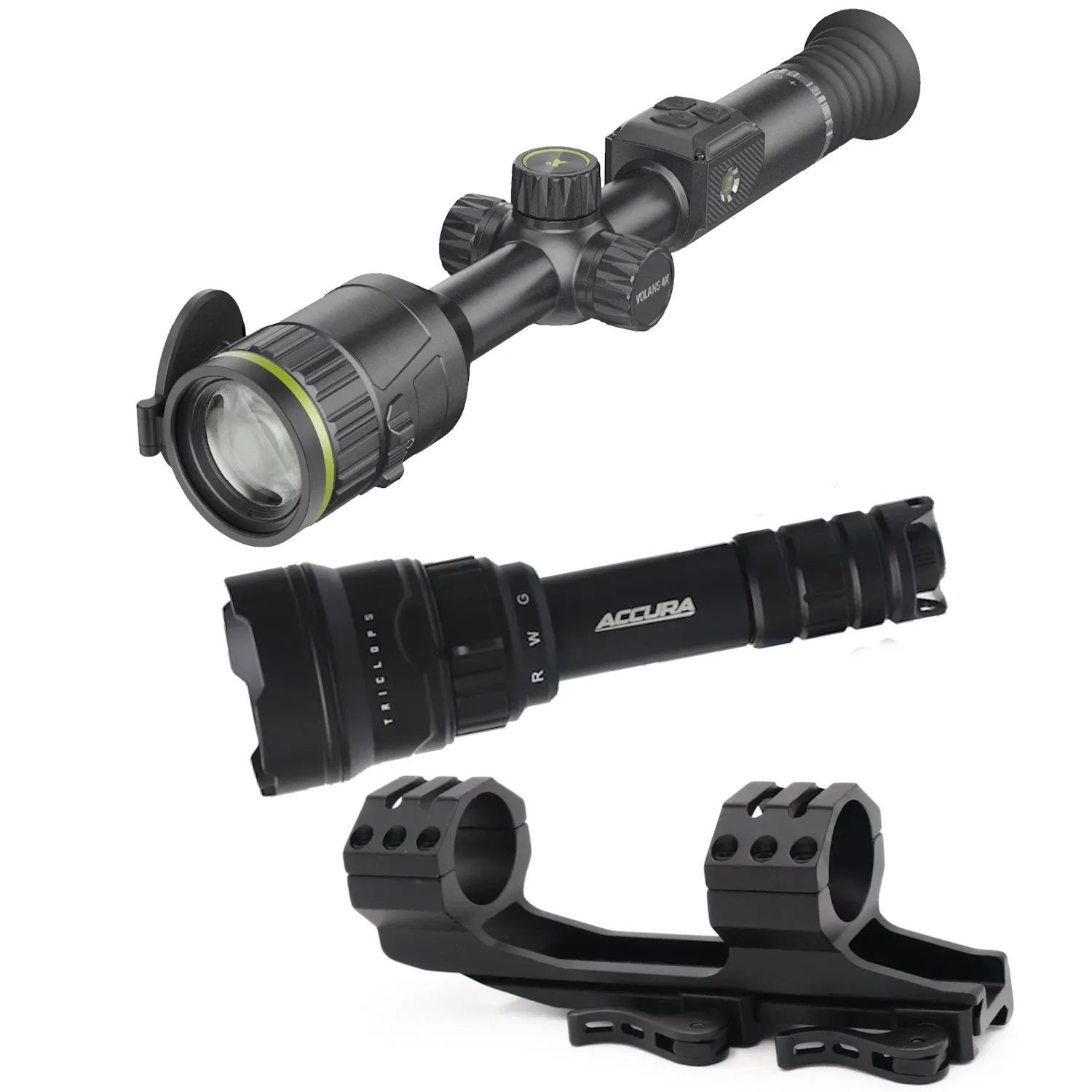 Pixfra Volans Night Vision Riflescope with LED Torch & QD Ring Mount Kit