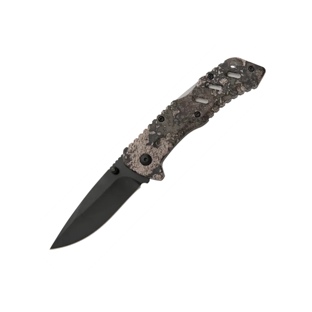 Bear Edge 3" Folding Drop Point Knife (Tan) with Fire Starter
