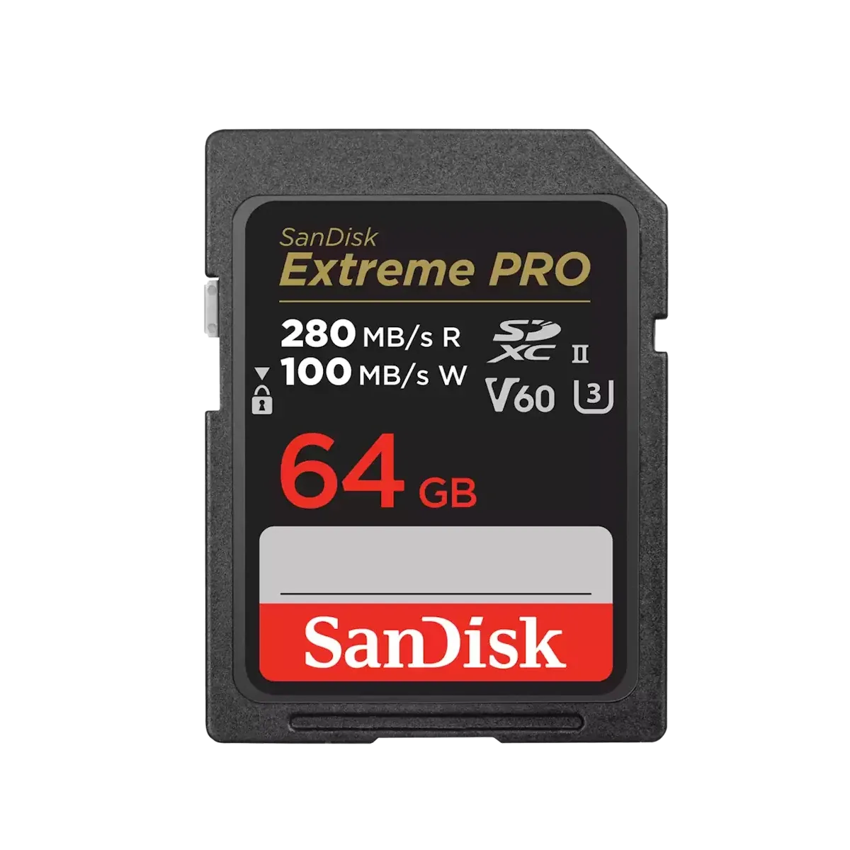 SanDisk Extreme Pro SDXC 64GB 280MB/s R 100MB/s V60 U3 C10 UHS-II Card