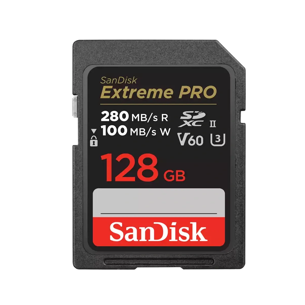 SanDisk Extreme Pro SDXC 128GB 280MB/s R 100MB/s V60 U3 C10 UHS-II Card