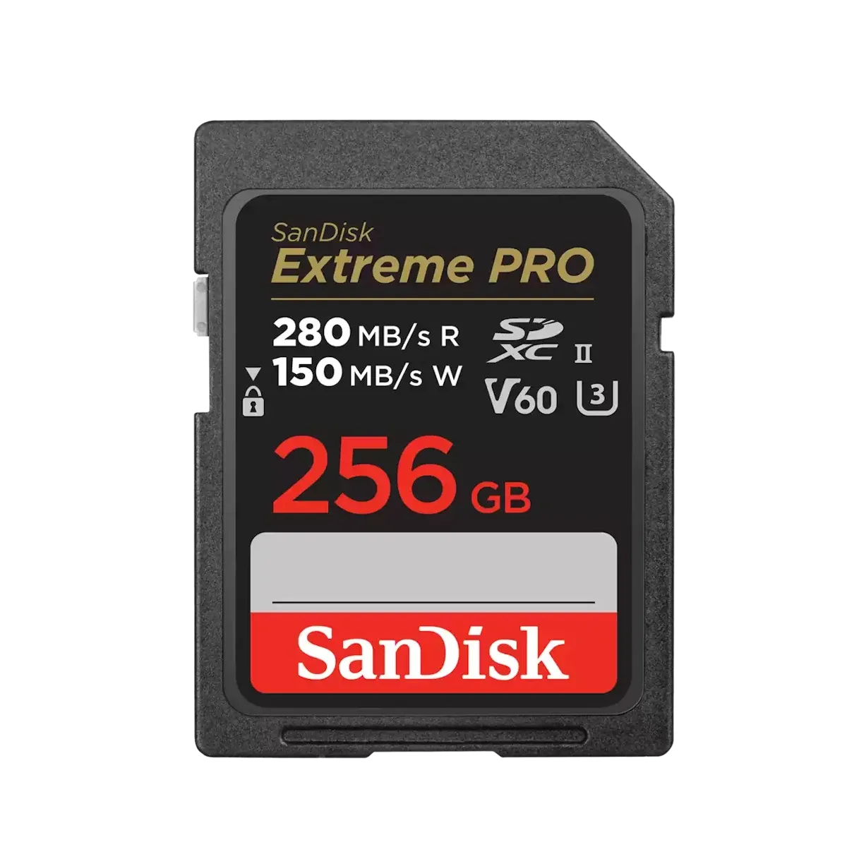 SanDisk Extreme Pro SDXC 256GB 280MB/s R 100MB/s V60 U3 C10 UHS-II Card