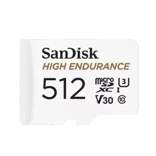 SanDisk High Endurance microSDXC 512GB 100MB/s R 40MB/s W UHS-I C10 U3 V30 Card
