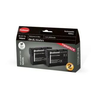 Hahnel HL-EL15c Twin Pack Battery 2000mAh 7.0V for Nikon EN-EL15/a/b/c