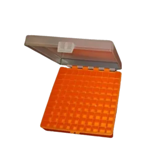 Megaline 9mm Ammo Box 100 Bullets capacity Orange with opaque lid **