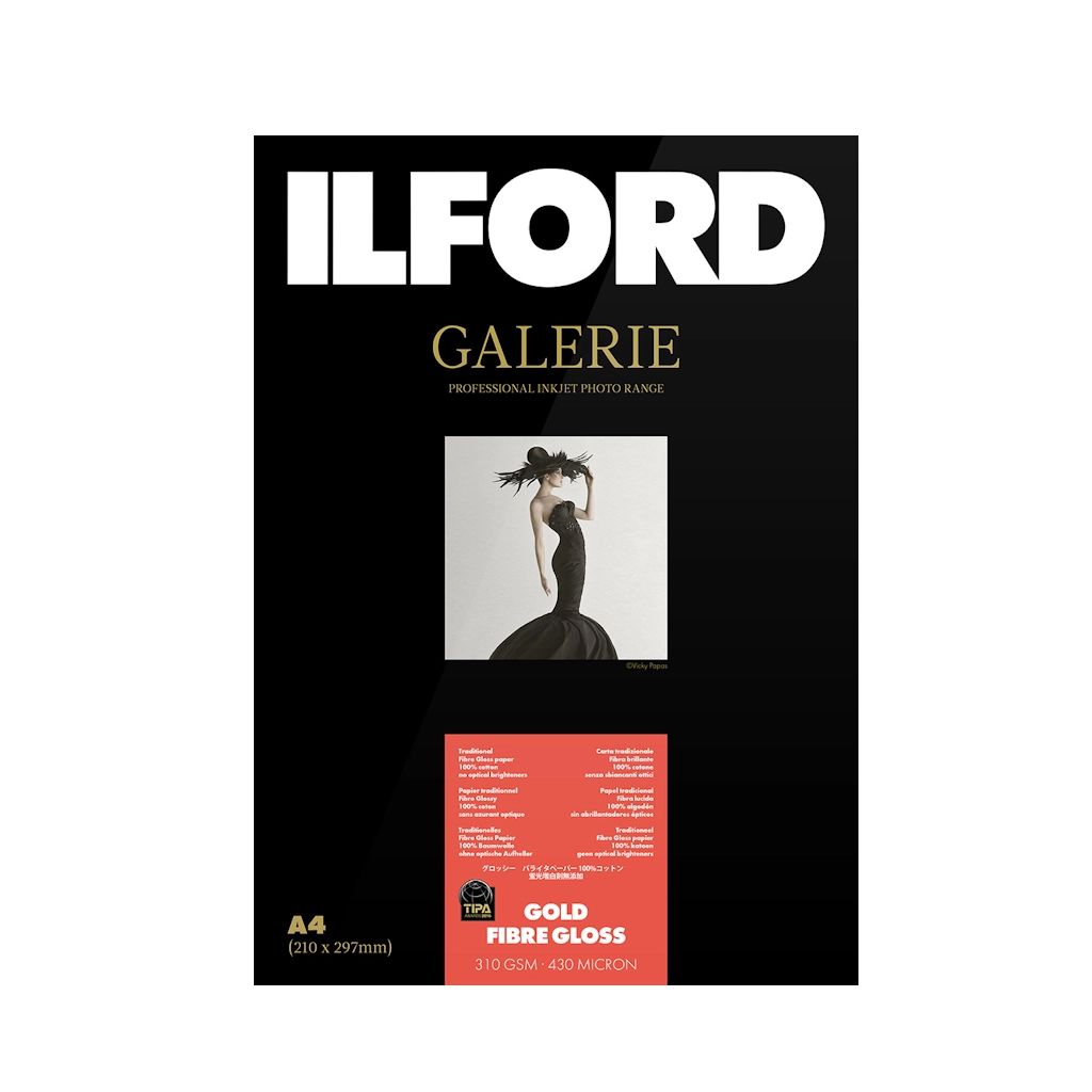 Ilford Gold Fibre Gloss Pages 33x33 (330mm x 365mm) - Square 25 Sheets