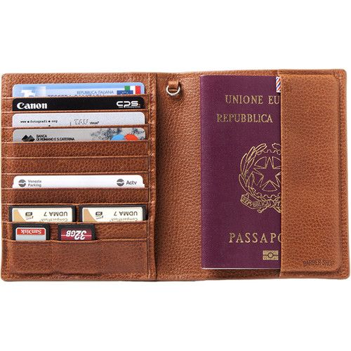 Barber Shop Passport Holder "Fringe" - Grained Brown