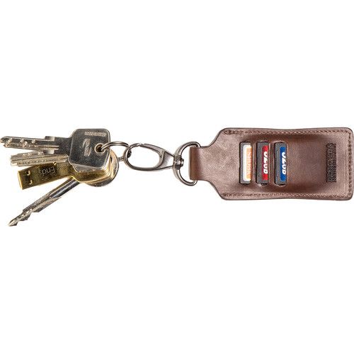 Barber Shop Leather Keyring "Clipper" - Dark Brown