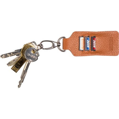 Barber Shop Leather Keyring "Clipper" - Brown
