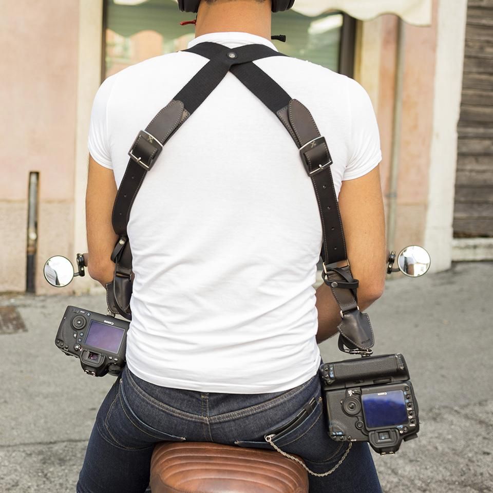 Barber Shop Cross Body Strap Small "Sideburns" - Dark Brown