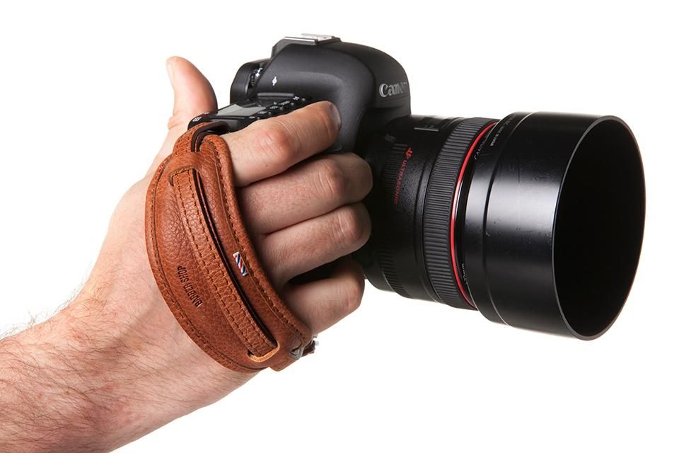 Barber Shop Camera Hand Strap "Tight Contour" - Brown