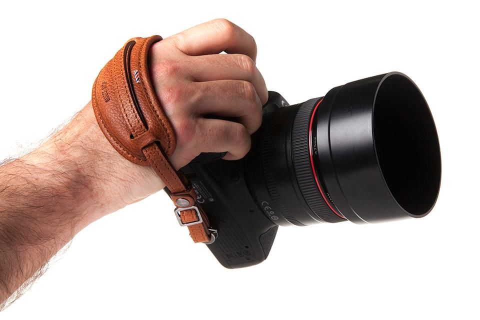 Barber Shop Camera Hand Strap "Tight Contour" - Brown