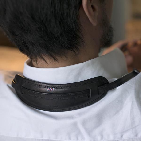 Barber Shop Leather Neckstrap "Moustache" - Black