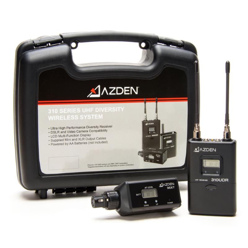 Azden 310XT UHF On-Camera Plug-In System ** 566.125-589.875 MHz Tx-Rx Kit