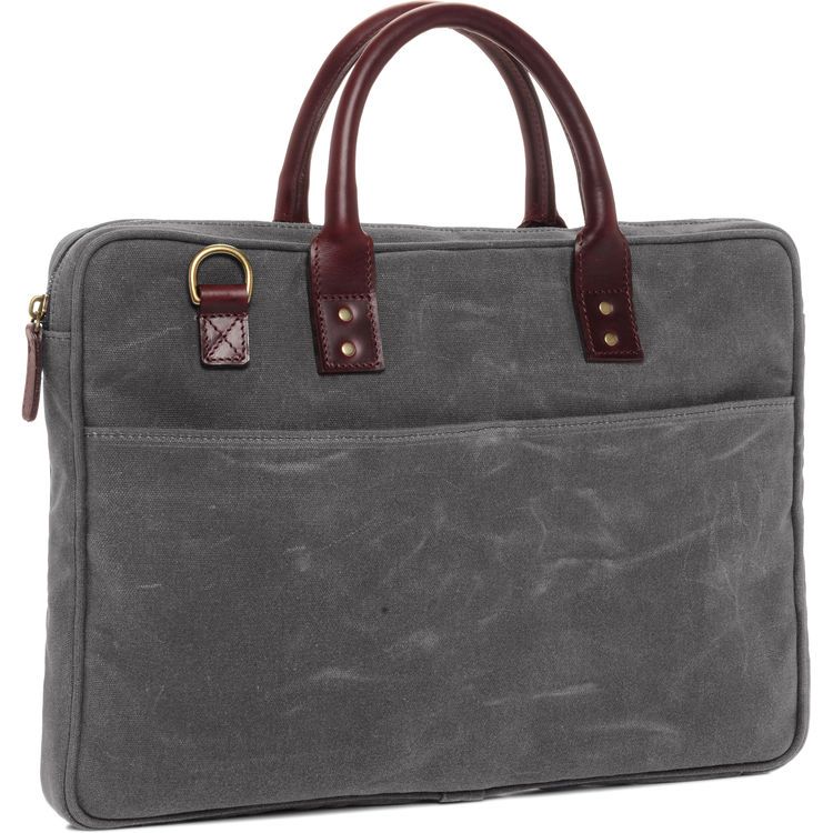 ONA Kingston Canvas Laptop Briefcase - Smoke