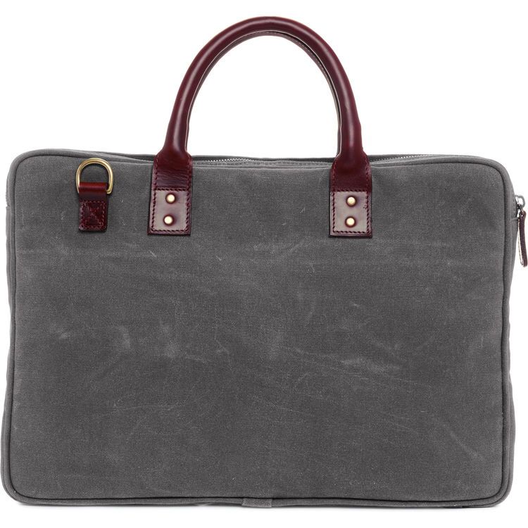 ONA Kingston Canvas Laptop Briefcase - Smoke
