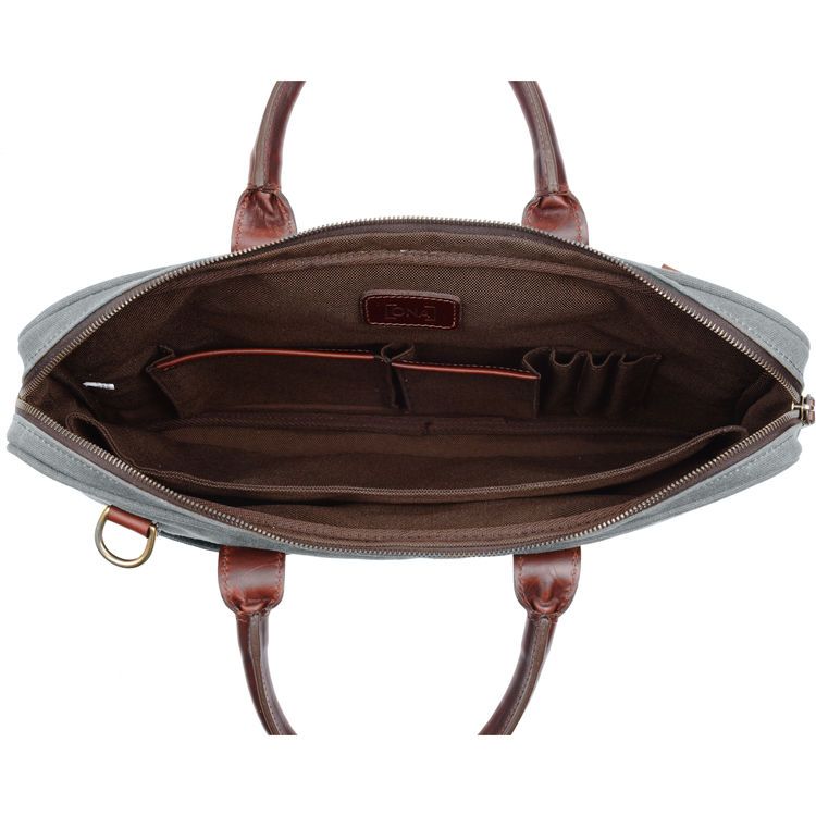 ONA Kingston Canvas Laptop Briefcase - Smoke