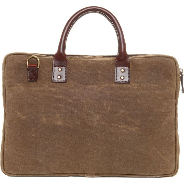ONA Kingston Canvas Laptop Briefcase - Field Tan