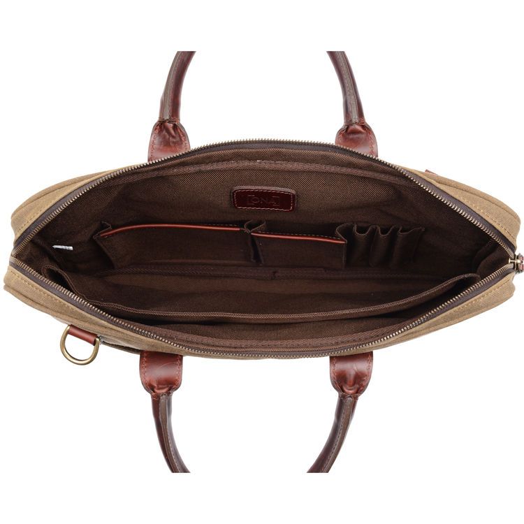 ONA Kingston Canvas Laptop Briefcase - Field Tan