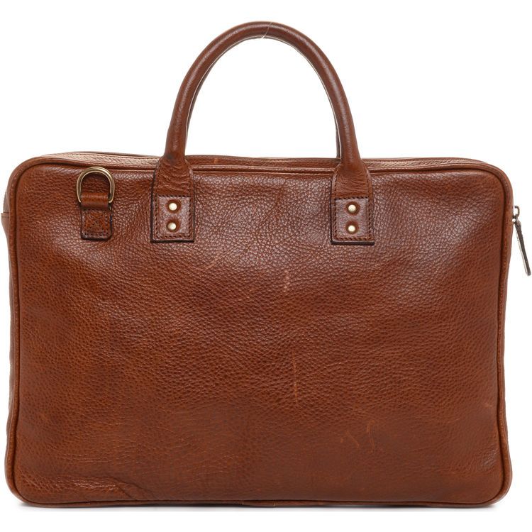 ONA Kingston Leather Laptop Briefcase - Walnut