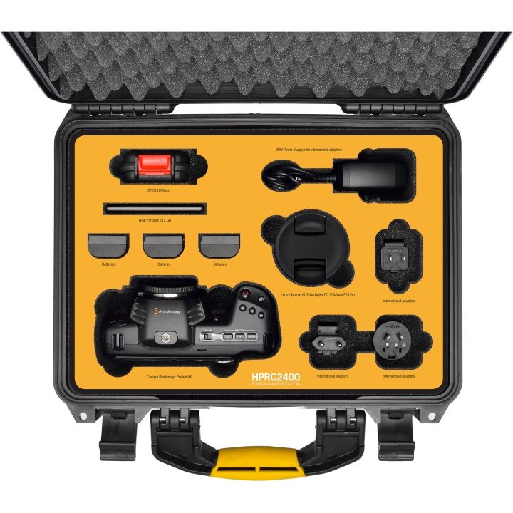 HPRC 2400 Case for Blackmagic Pocket 4K Camera - Black