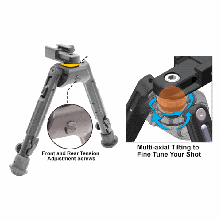 Leapers UTG-Recon 360 Bipod 6.69" to 9.12" ** Refer LP-BP01-A **