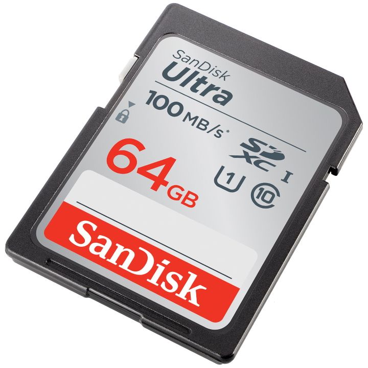 SanDisk Ultra SDHC SDUNR C10 UHS-I 64GB Memory Card - 100MB/s R **