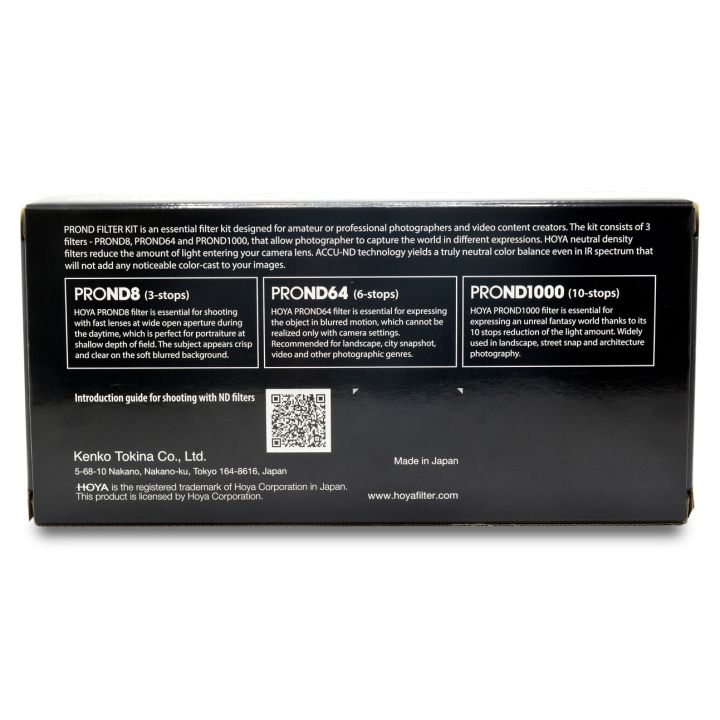 Hoya 82mm PRO ND 8/64/1000 Filter Kit **
