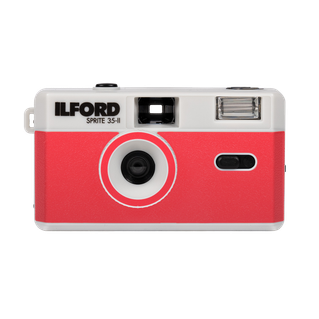 Ilford SPRITE 35-II Reusable Camera - Silver & Red + XP2 24 Film