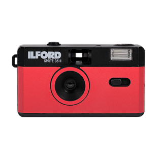 Ilford SPRITE 35-II Reusable Camera - Black & Red + XP2 24 Film