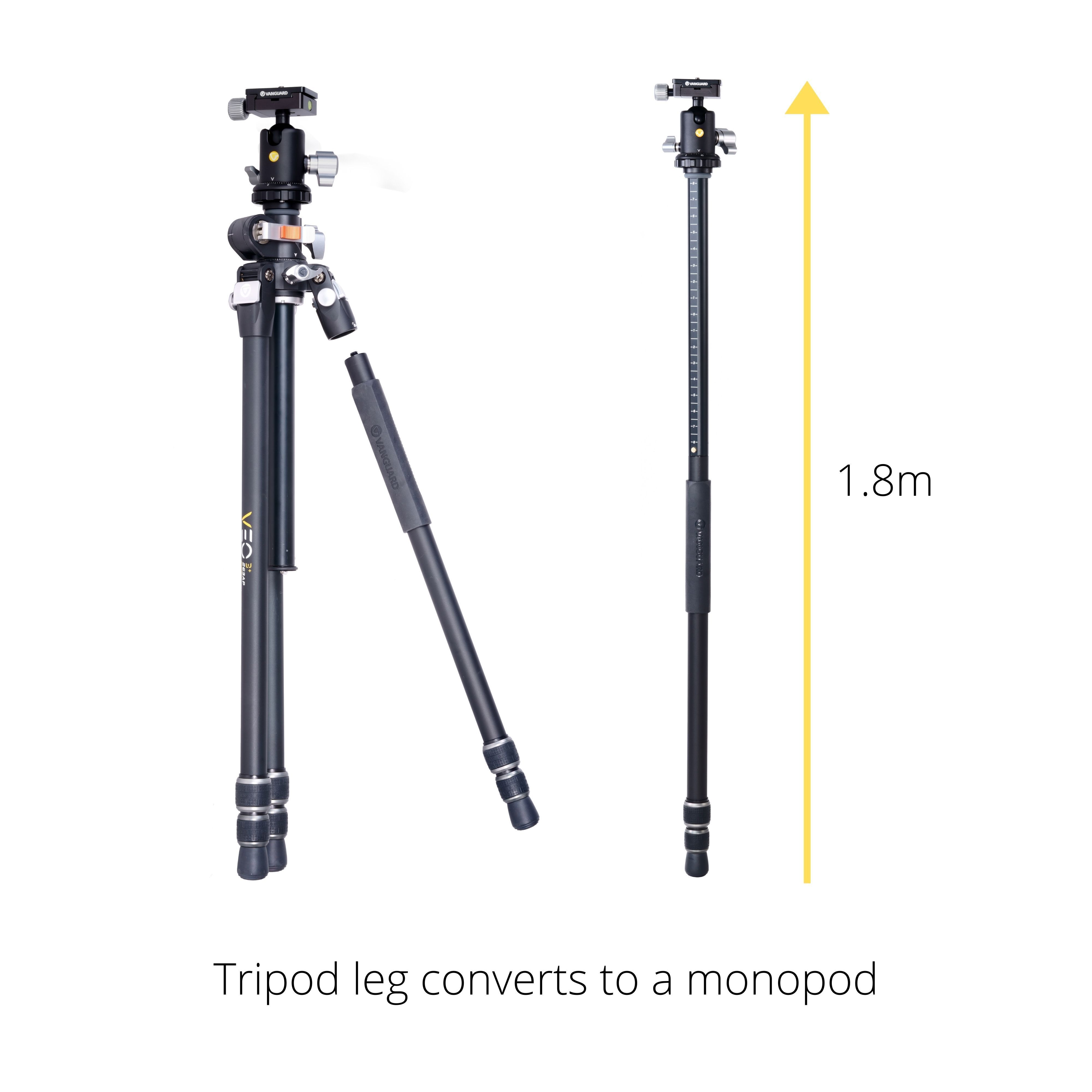 Vanguard VEO 3+ 263CB Carbon Fibre Pro Tripod / Monopod with BH-160S Ball Head