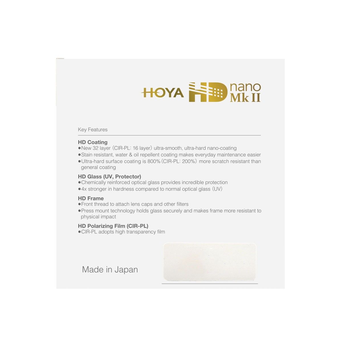 Hoya 62mm HD Nano MkII Circular Polariser Filter