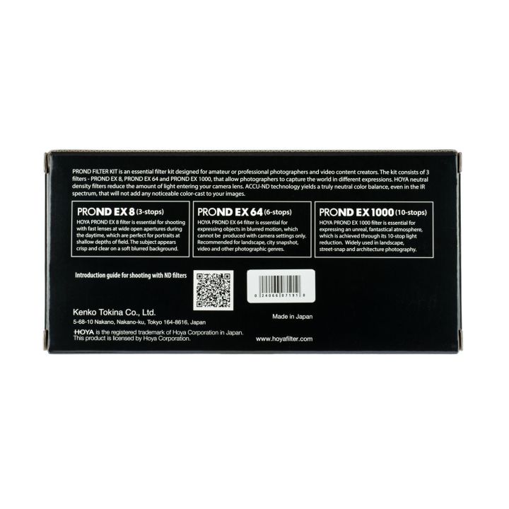 Hoya 72mm Pro ND EX 8 / 64 / 1000 Filter Kit