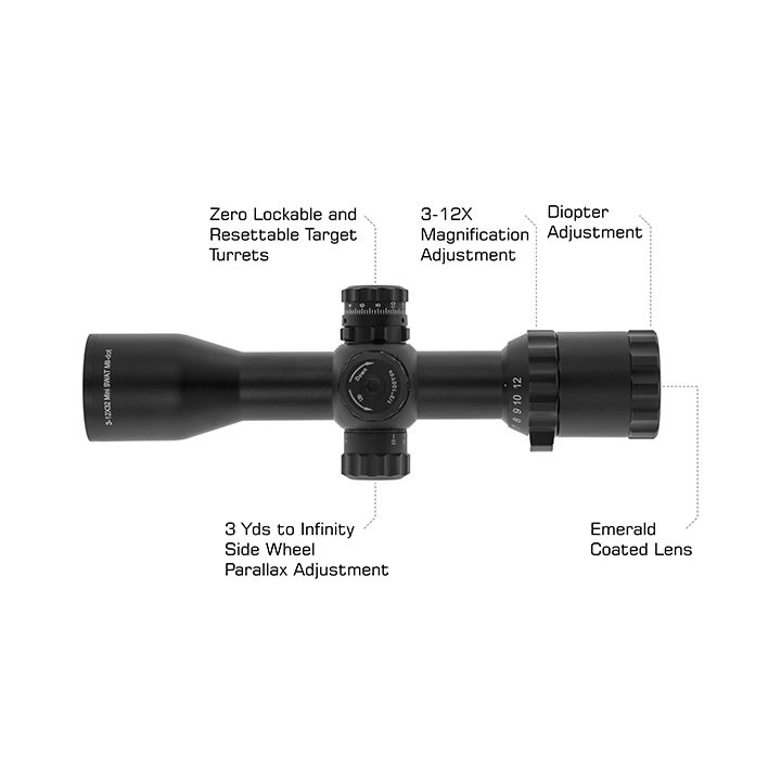 Leapers UTG BugBuster 3-12x32 Mil-dot Riflescope with Dovetail Rings