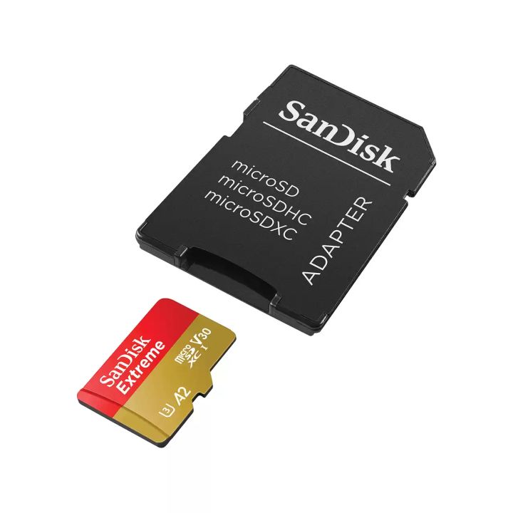 SanDisk Extreme microSDXC 256GB 190MB/s R 130MB/s W UHS-I U3 C10 V30 A2 Card