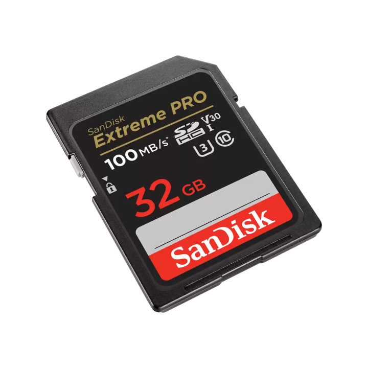 SanDisk Extreme PRO SDHC 32GB 100MB/s R 90MB/s W UHS-I U3 C10 V30 Card