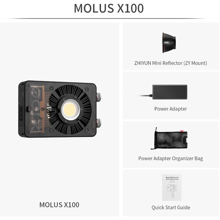 ZHIYUN MOLUS X100 100W Bi-Colour COB Light