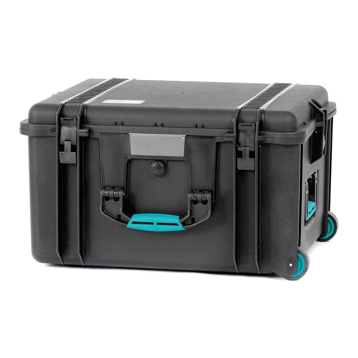 HPRC 2730W - Wheeled Hard Case with Cubed Foam (Black) with Blue Handle