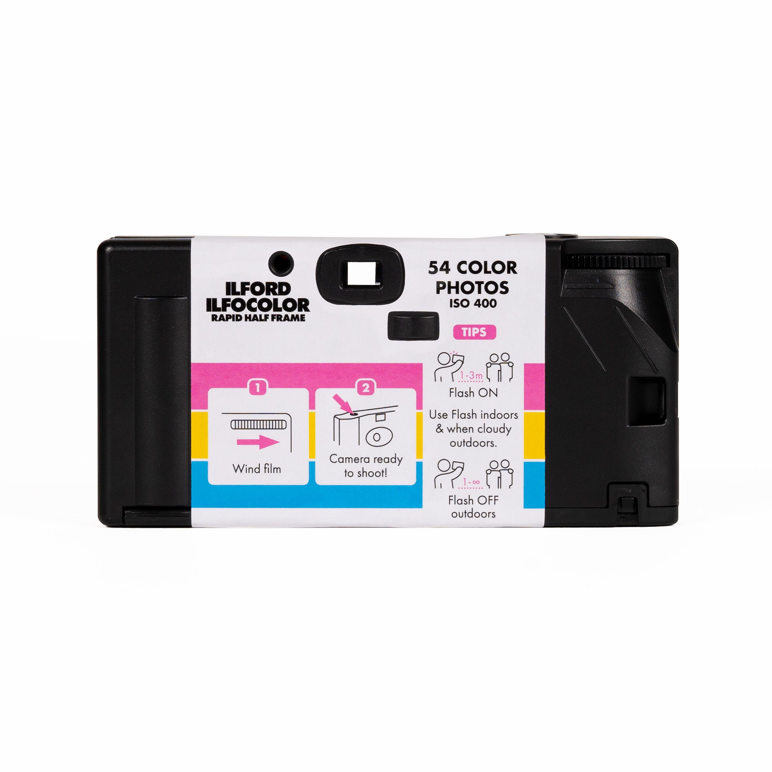 Ilford IlfoColor Rapid Half-Frame Colour Film Camera - Includes 54 Exposures