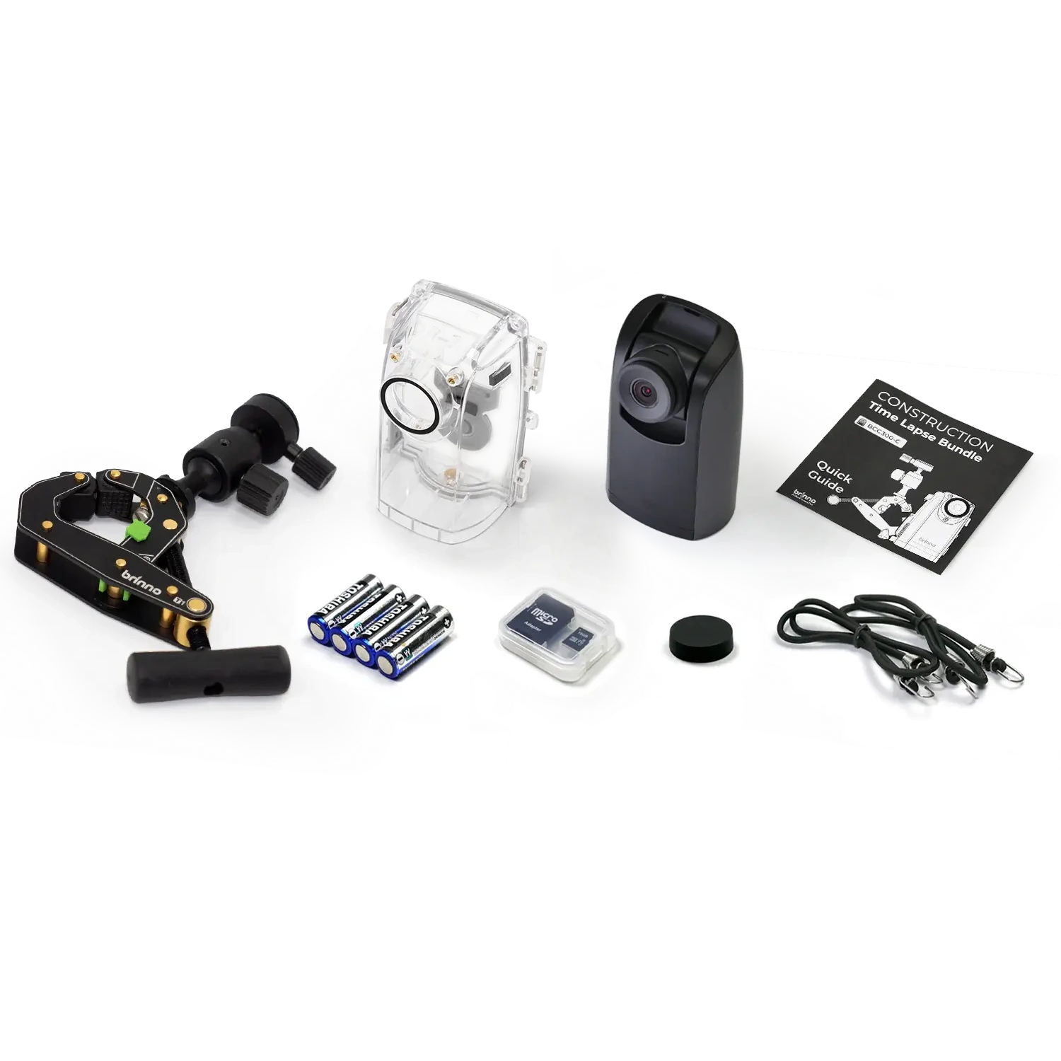 Brinno BCC300-C Time Lapse Camera kit - Incl. TLC300, Bungee Cords & Clampod