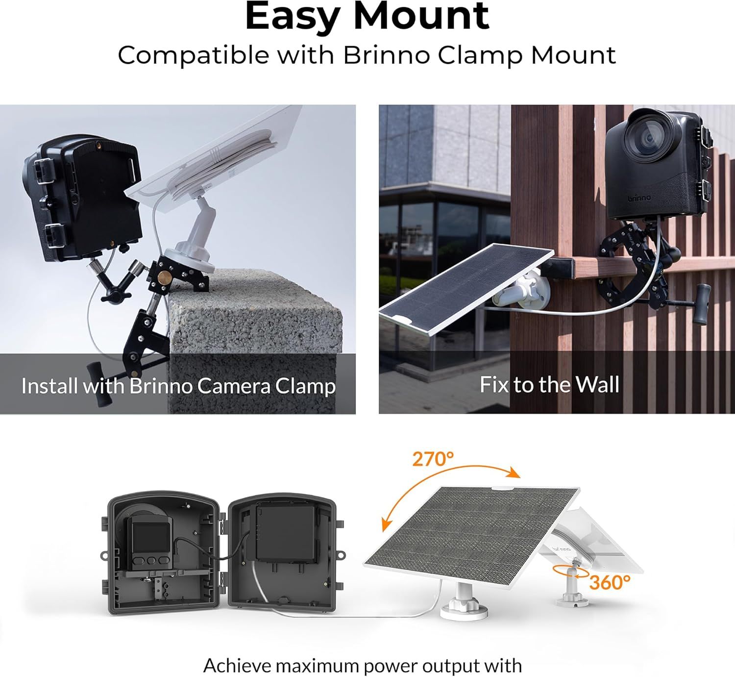 Brinno ASP1000-P Solar Power Kit for BCC2000 & BCC2000 Plus